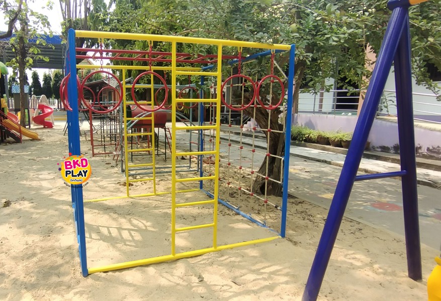 ชุดลูกเต๋า ปีนป่ายรวมA พร้อมบาร์โหน บาร์ไต่ ปีนป่ายเชือก เครื่องเล่นสนามเหล็ก เครื่องเล่นสนามกลางแจ้ง OutdoorPlayground