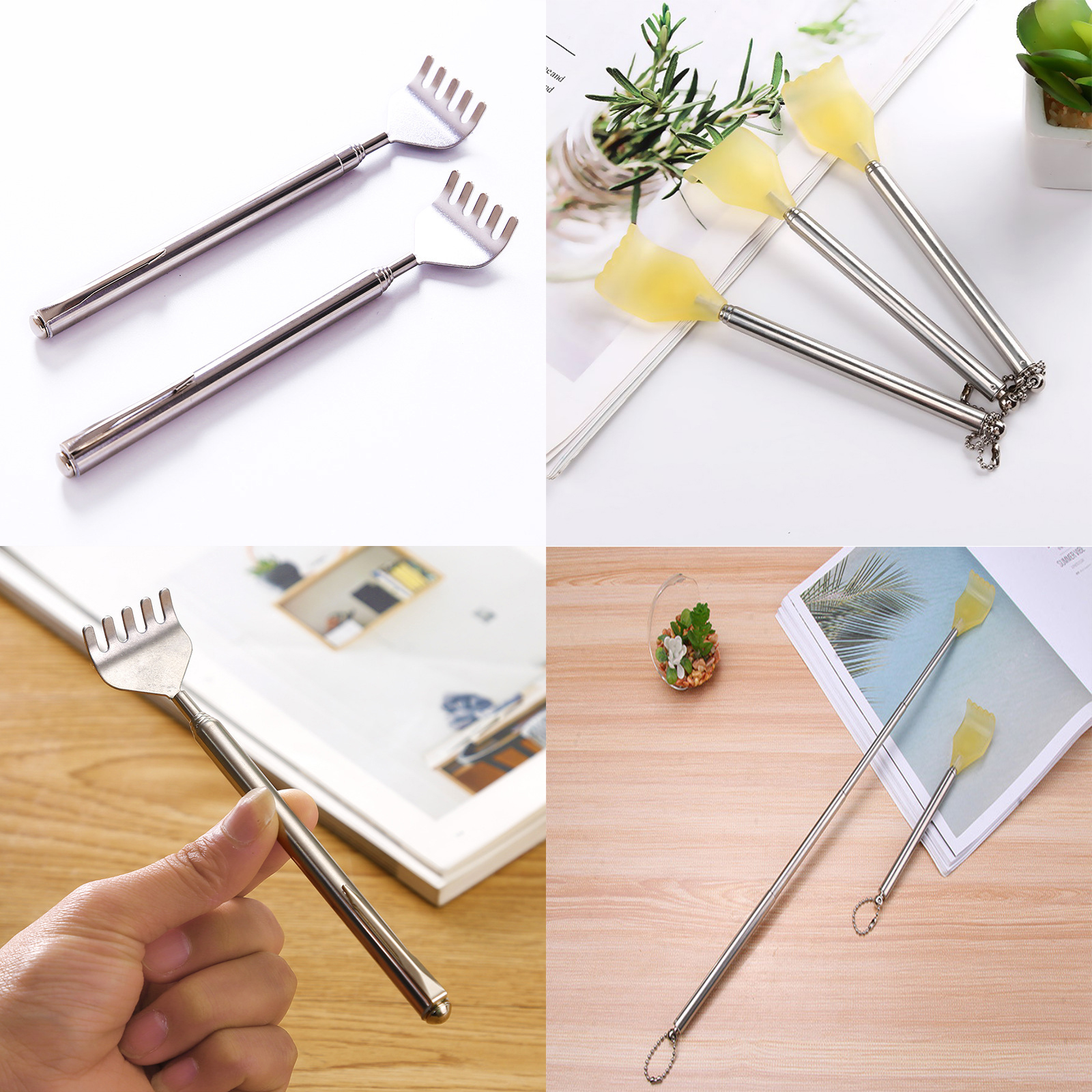 ไม้เกาหลัง ด้ามสแตนเลส ปรับยืดหดได้ สแตนเลสคุณภาพดี ล้างทำความสะอาดได้