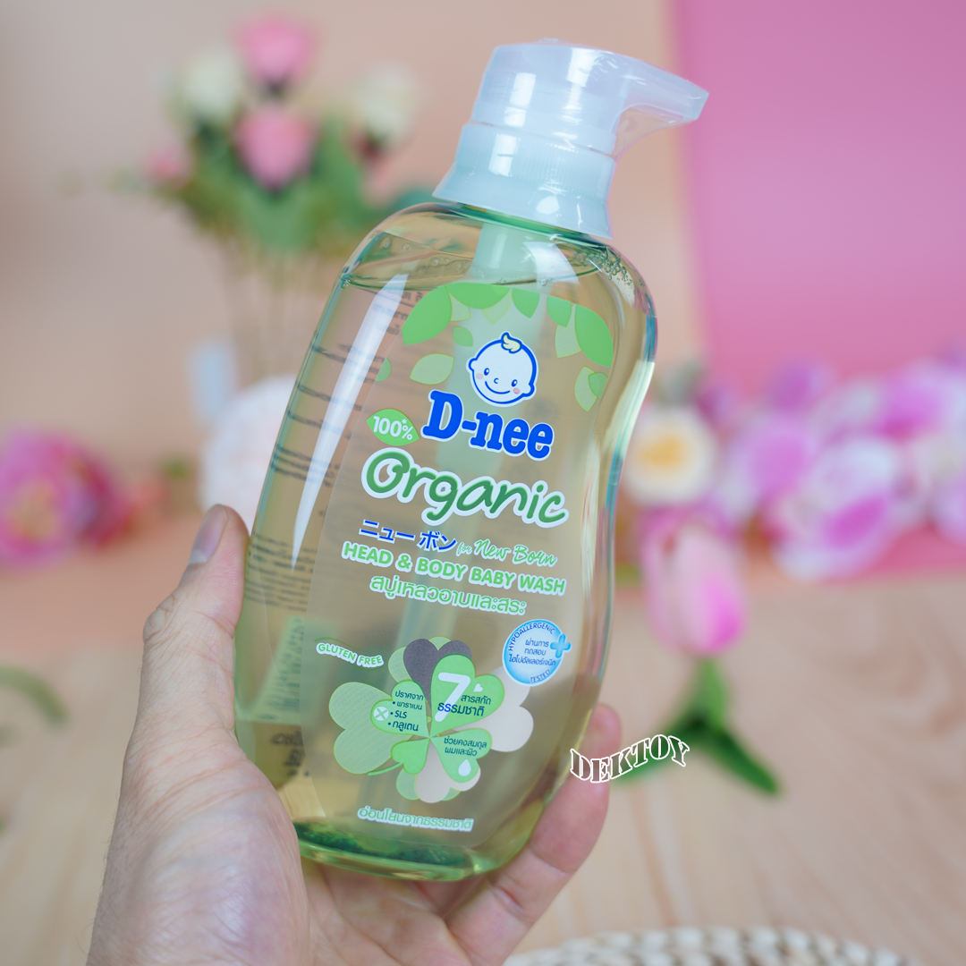 D-nee ดีนี่ ออร์แกนิค สบู่และแชมพูอาบน้ำ ฟอร์นิวบอร์น380มล. ถนอมผิวอันบอบบางอย่างอ่อนโยน
