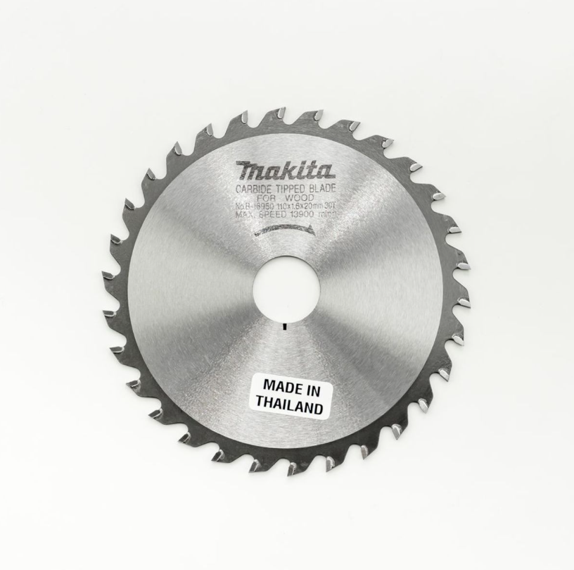 MAKITA ใบเลื่อยวงเดือนคาร์ไบด์สำหรับตัดไม้ 4 นิ้ว 30 ฟัน รุ่น B-16950 เส้นผ่านศูนย์กลาง 110 มม. หนา 1.6 มม. (มากีต้า)
