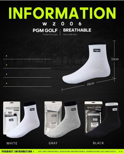 ถุงเท้ากอล์ฟ GOLF SOCK PGM WZ006 ถุงเท้าสำหรับนักกอล์ฟโดยเฉพาะ ผลิตจากวัสดุเกรดเอ ใส่นุ่มสบาย ไม่อับชื้นขนาด FREE SIZE (1 pair)