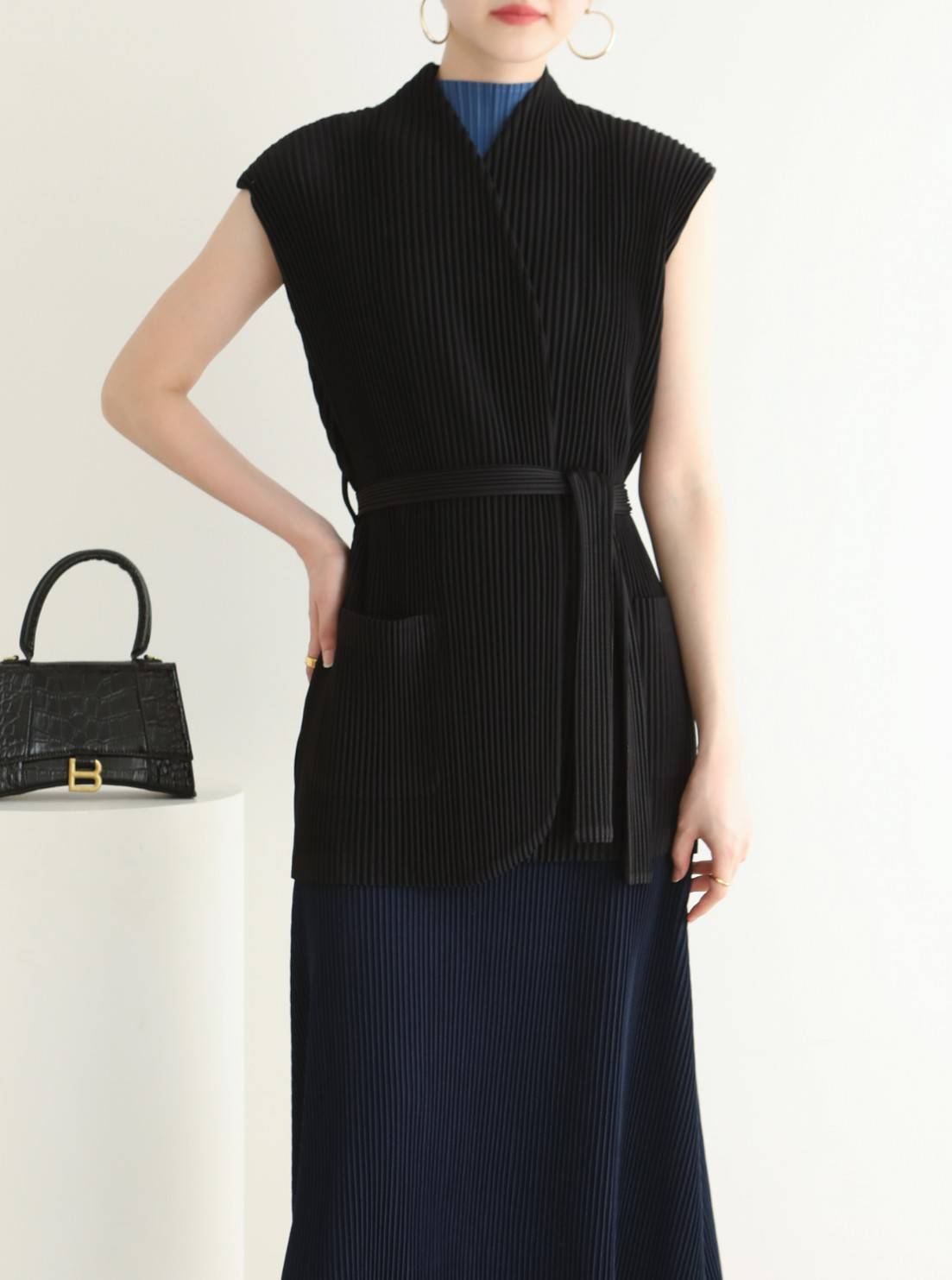 2MUAY รุ่น GJO8760 THICK WAIST TIE PLEAT CARDIGAN เสื้อคลุมผู้หญิง เสื้อคลุมพลีทคุณภาพ 8สี FREE SIZE