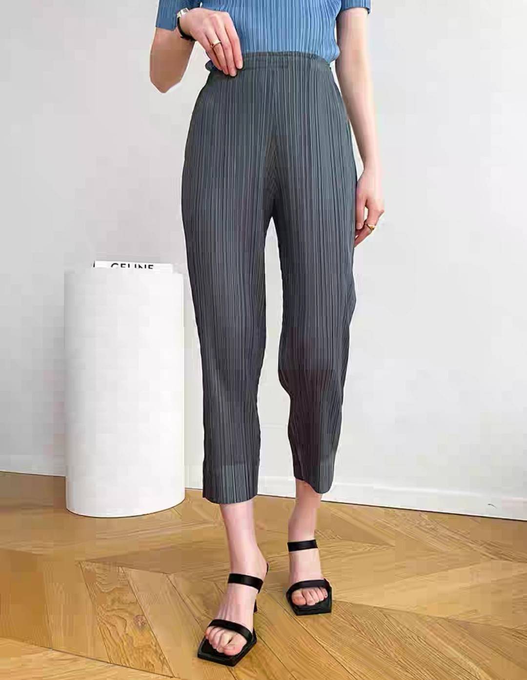 ยาว 34นิ้ว!! 2MUAY BASIC รุ่น GJO6896 SLIM FIT PLEATED PANTS กางเกงผู้หญิง กางเกงอัดพลีท 14สี FREE SIZE