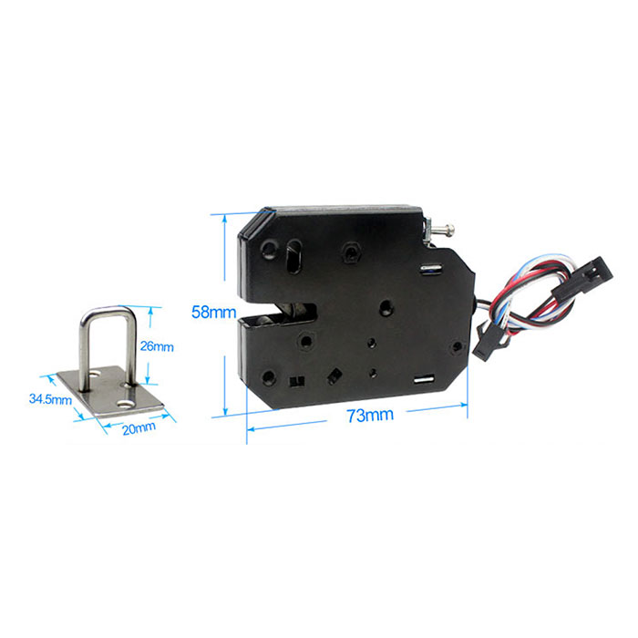 กลอนแม่เหล็กไฟฟ้า XG-07C จ่ายไฟปลดล็อค 12V 4 สาย พร้อม feedback โซลินอยด์ล็อค ปกติปิด