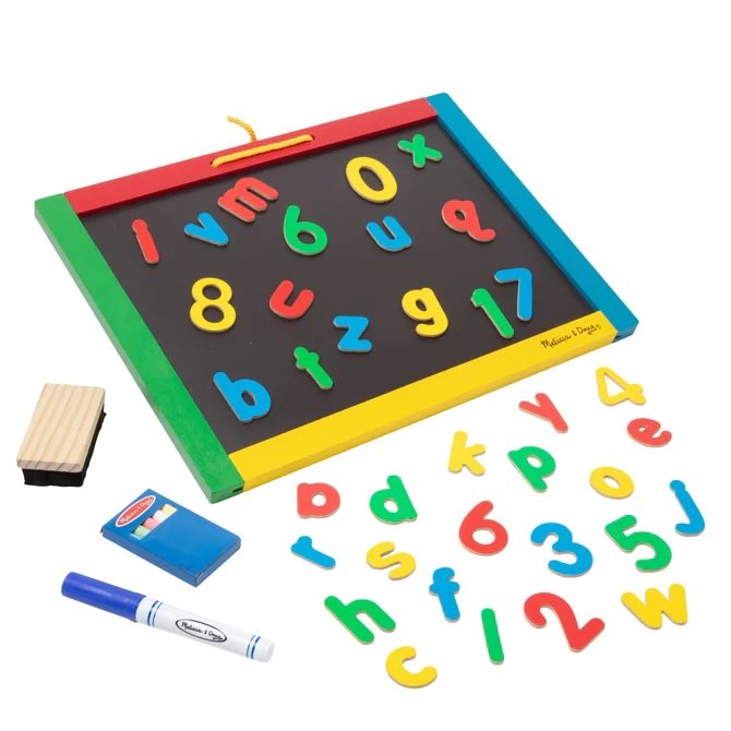 กระดานแม่เหล็ก ไวท์บอร์ด แม่เหล็ก 37 ชิ้น Melissa & Doug Chalk Board & White Board with Alphabet Magnet