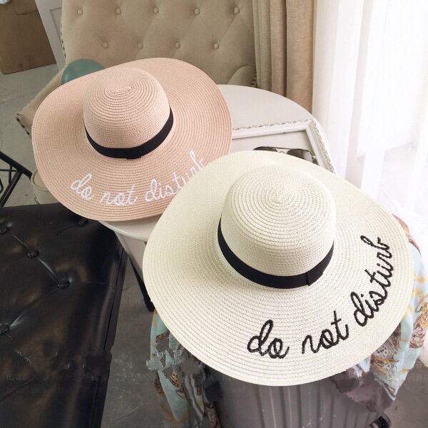 หมวกปีกกว้างกันแดด ปักDo Not Disturb (มี 6 สี)