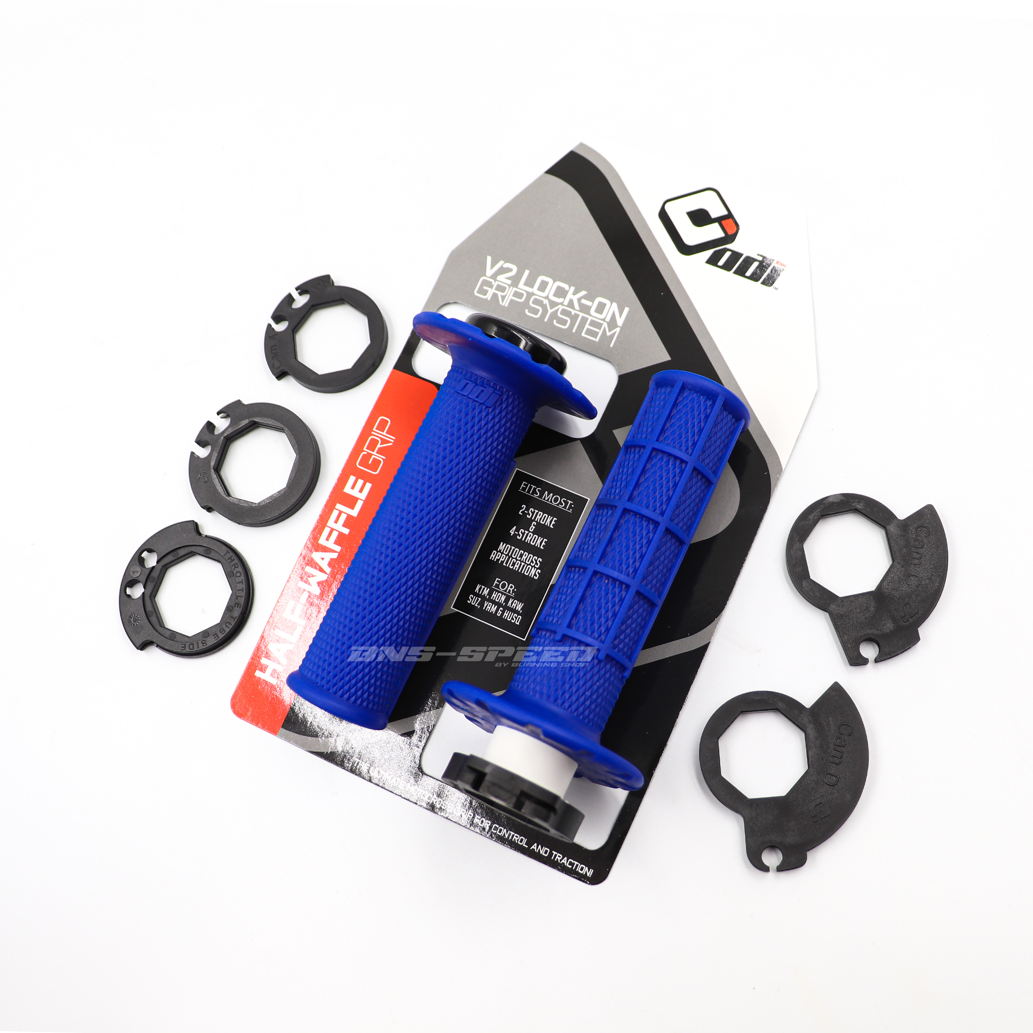 ปลอกแฮนด์ ODI Grip Half Waffle V2 Lock-On Blue