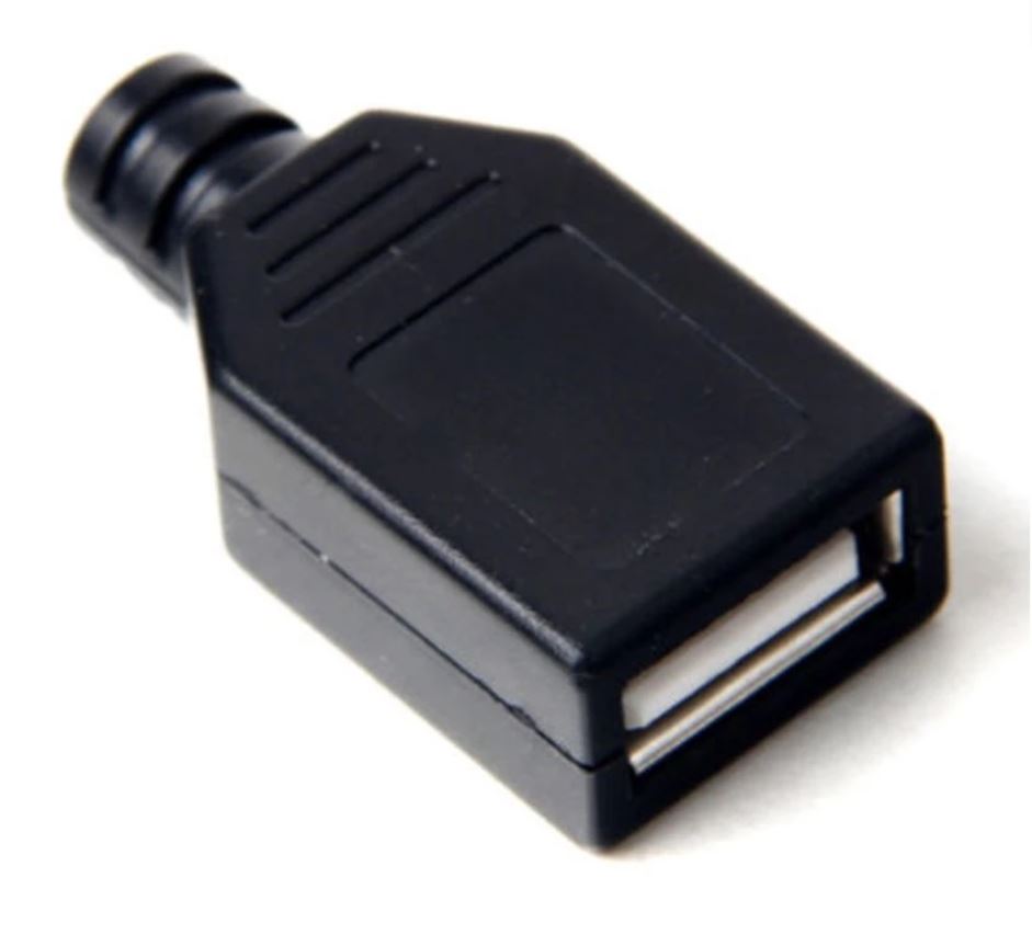 USB ตัวเมีย พร้อมปลอก Wire-bonded USB female A-type plastic shell 2.0
