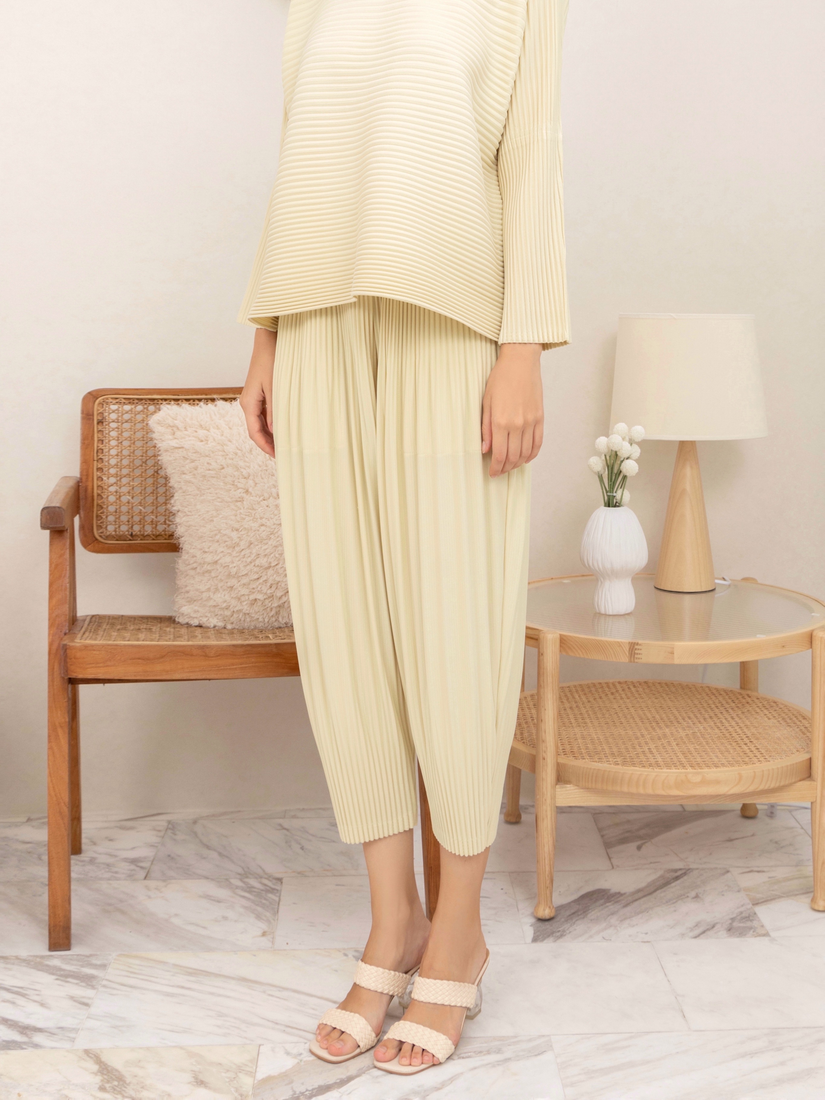 2MUAY รุ่น GJO9116 กางเกงพลีทคุณภาพ THICK FUFFY PLEATED PANTS 9สี FREE SIZE