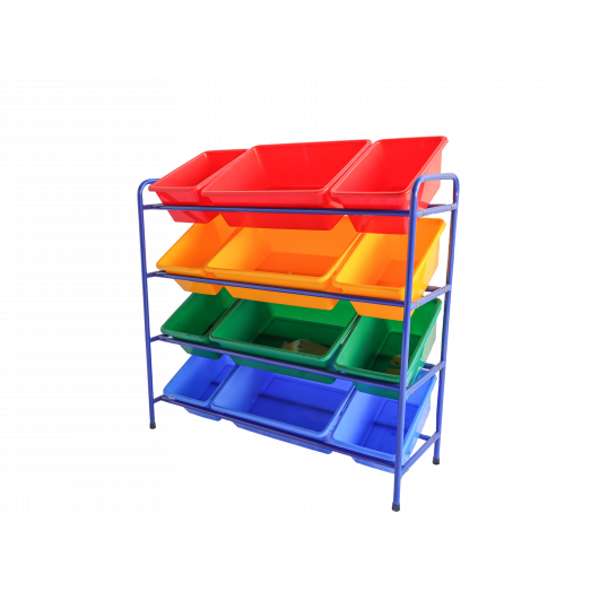 ชุดถาดเก็บของโทนสีฟ้า โครงเหล็ก,ของเล่นเสริมพัฒนาการ, ของเล่นเด็กอนุบาล, สื่อการสอนเด็กอนุบาลมเฟอร์นิเจอร์เด็ก,ชั้นวาง พร้อมส่ง