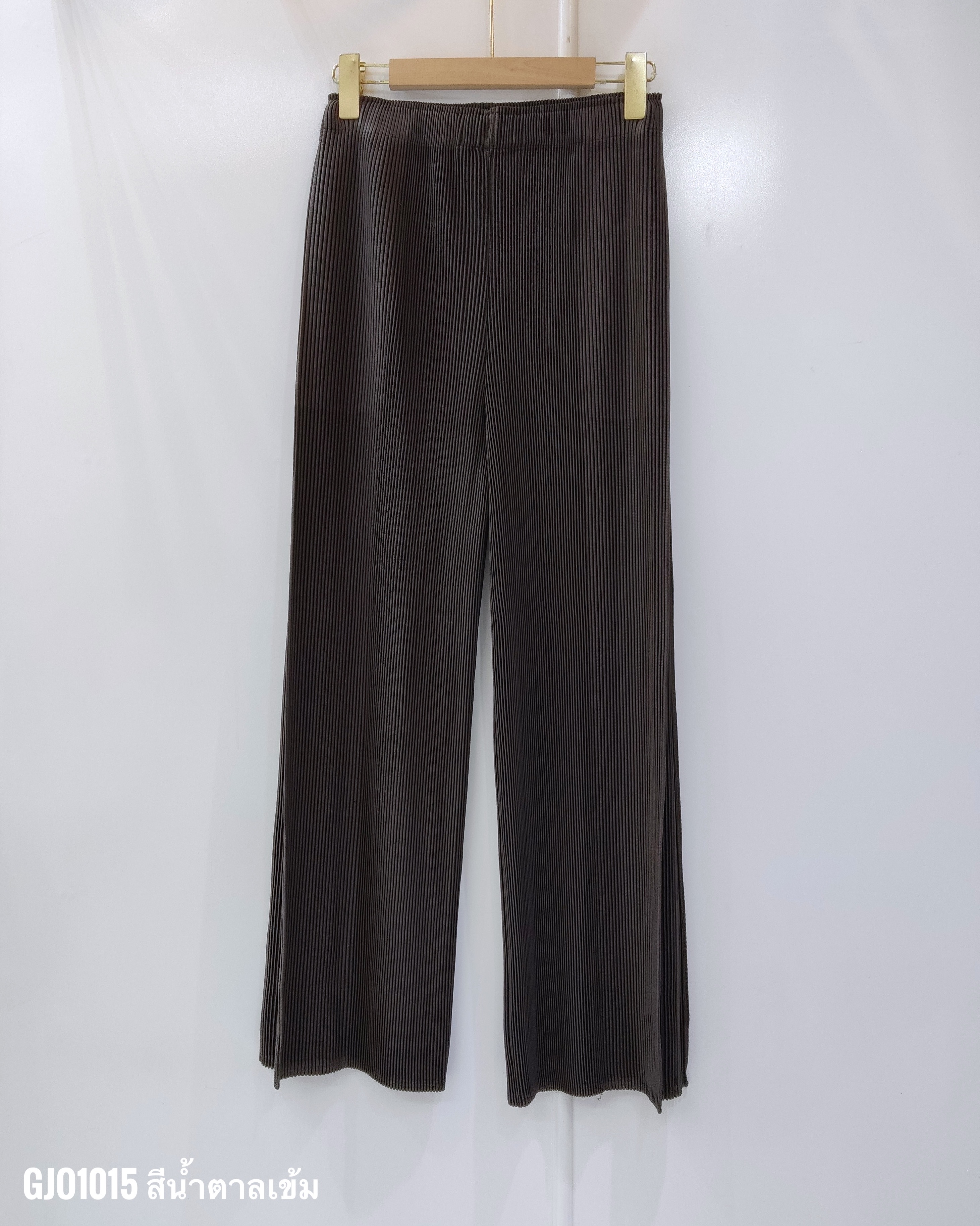 ยาว 37.5 นิ้ว 2MUAY รุ่น GJO1015 กางเกงอัดพลีท THICK DOUBLE LAYER STRAIGHT PLEAT PANTS 10 สี FREE SIZE