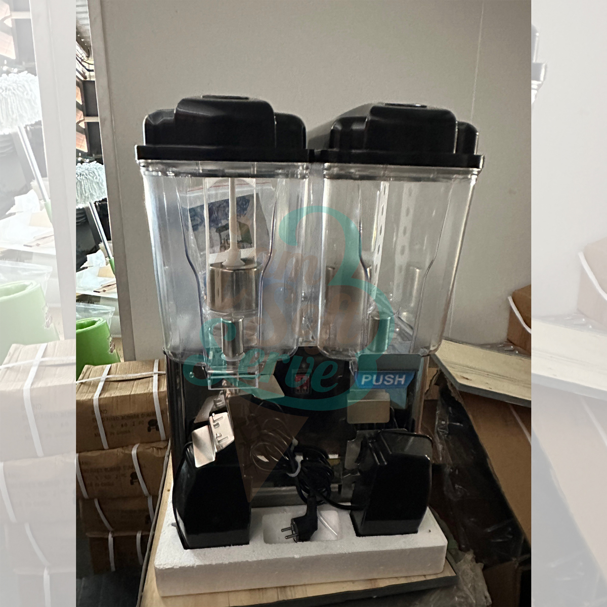 เครื่องปั่นน้ำหวาน เครื่องปั่นน้ำผลไม้ ขนาด 30 ลิตร(15L*2) Cold drink Machine รุ่น PL-230A (รับประกัน 1 ปีเต็ม)
