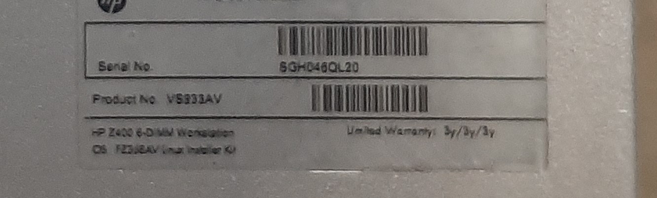 HP Workstion Z400 เวิร์กสเตชัน มือสอง (W3565 Ram8GB HDD500GB x2) มีประกันร้าน