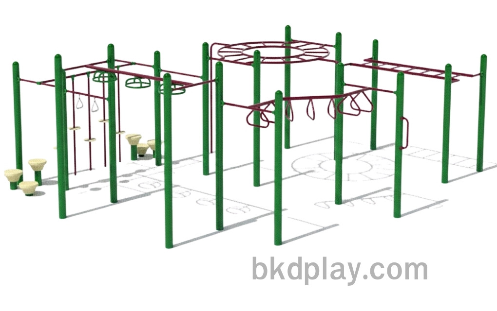 ปีนป่ายทรงตัวผสม, เครื่องเล่นสนาม กลางแจ้ง เหล็ก, บาร์โหน ตั้งพื้น,OutdoorPlayground, ราคาโรงงาน สินค้าสั่งทำ 10-20 วัน ขนาด 500x600x200 ซม.