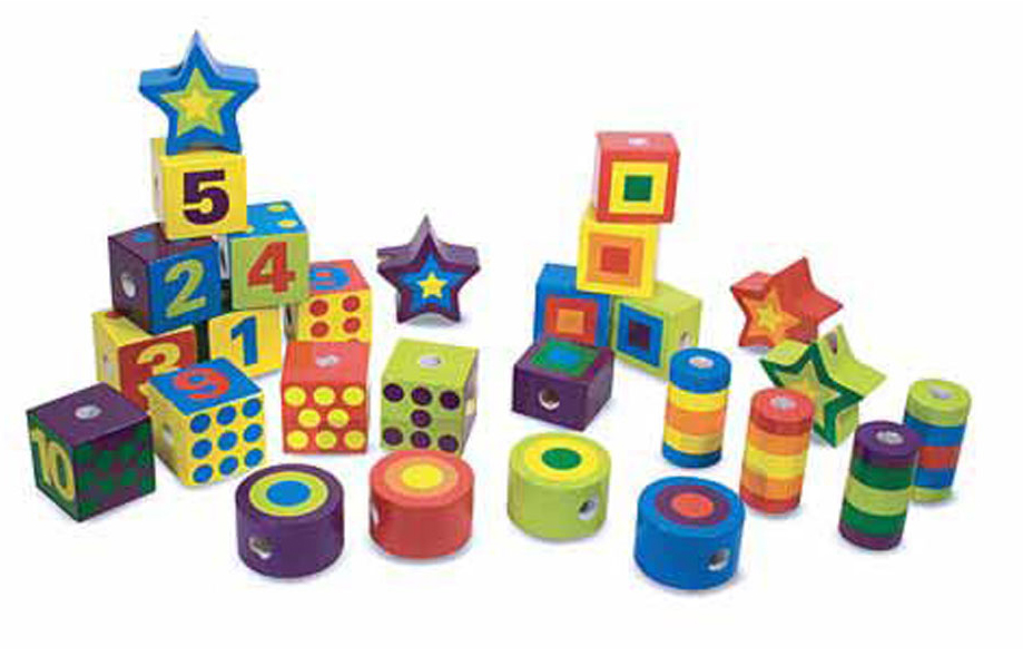 ชุดร้อยเชือกลูกปัด ส่งเสริมการเรียนรู้ด้านสี รูปร่าง จำนวน การต่อ การร้อย Lacing Beads Melissa&Doug, ของเล่นเสริมพัฒนาการ, ของเล่น