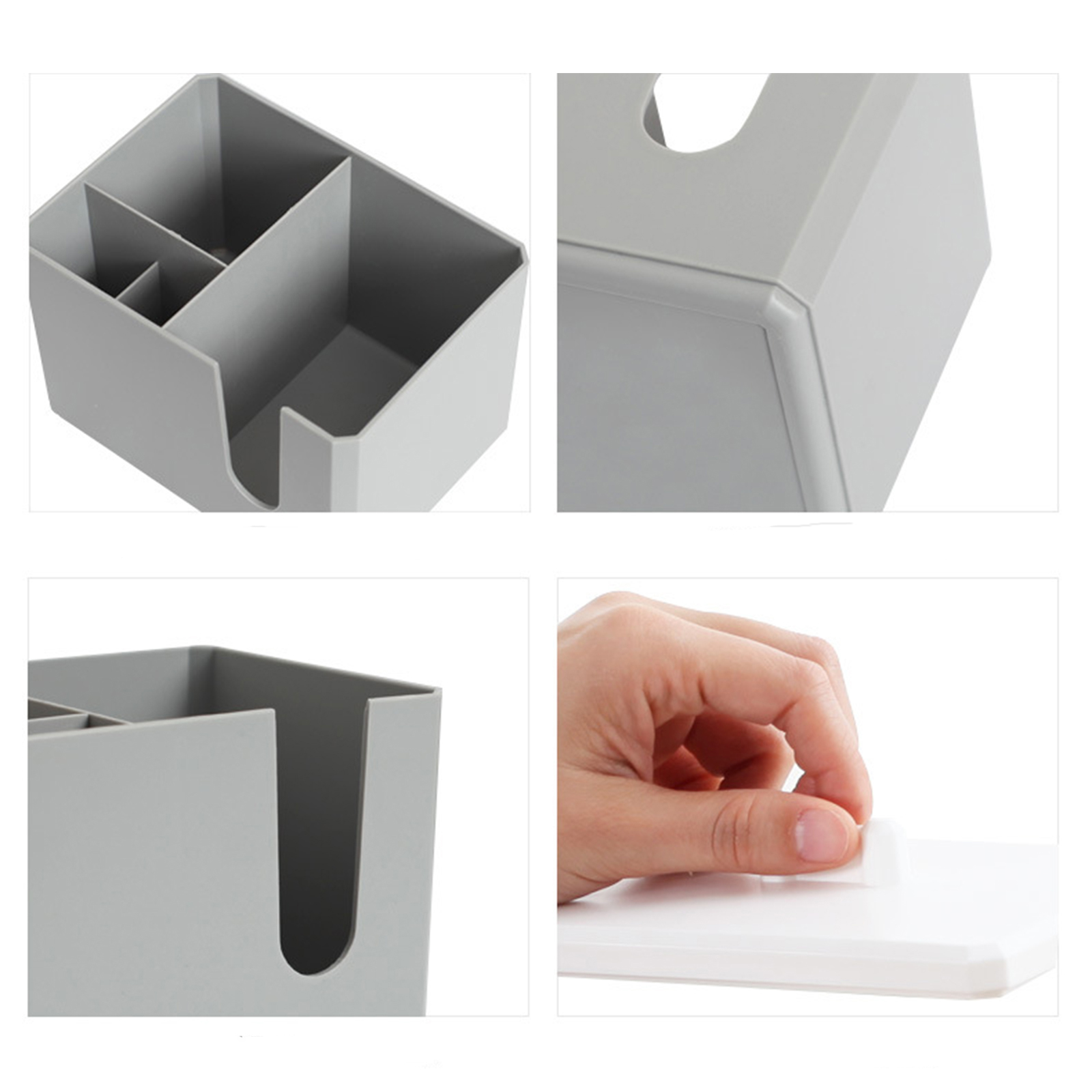 กล่องเก็บเครื่องสำอาง สำอาง3ช่อง/สำลี4ช่อง เก็บไม้ปั่นหู แข็งแรง ทนทาน ดีไซน์สวยงาม