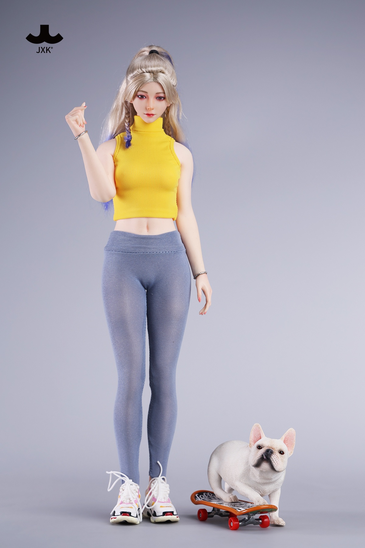 [สั่งจอง] JXK 1/6 : Skateboarding French Bulldog