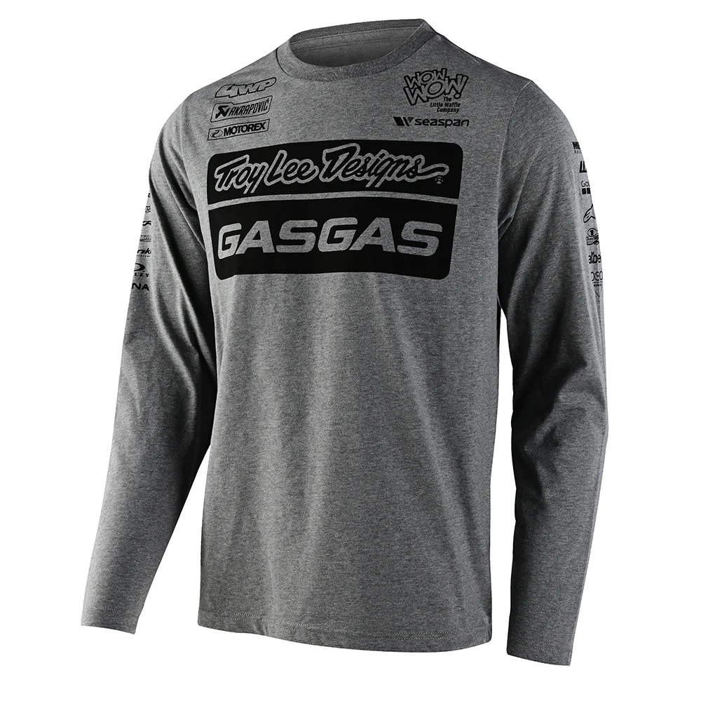 เสื้อยืดแขนยาว Troy Lee Designs Long Sleeve Tee TLD GasGas Team Heather Gray