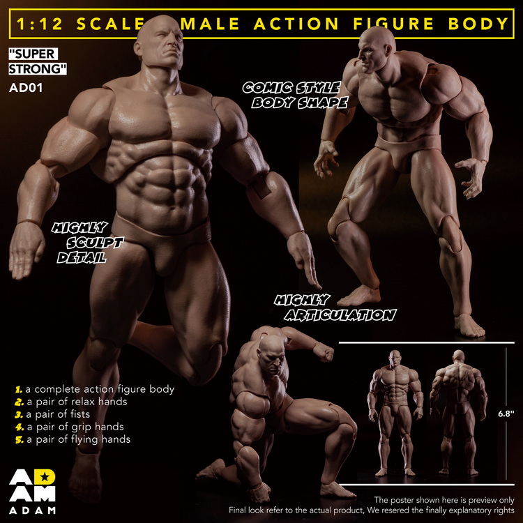 [สั่งจอง]ADAM AD01 1/12 : COMIC STYLE SUPER STRONG MALE ACTION FIGURE [Reissue]
