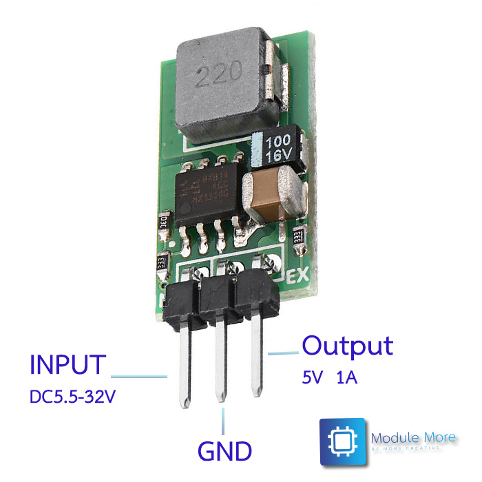 โมดูลลดแรงดันไฟ 5V 1A Voltage Regulator Tube DC5.5-32V Input High Efficiency Replacement lm7805 (step down)(buck)