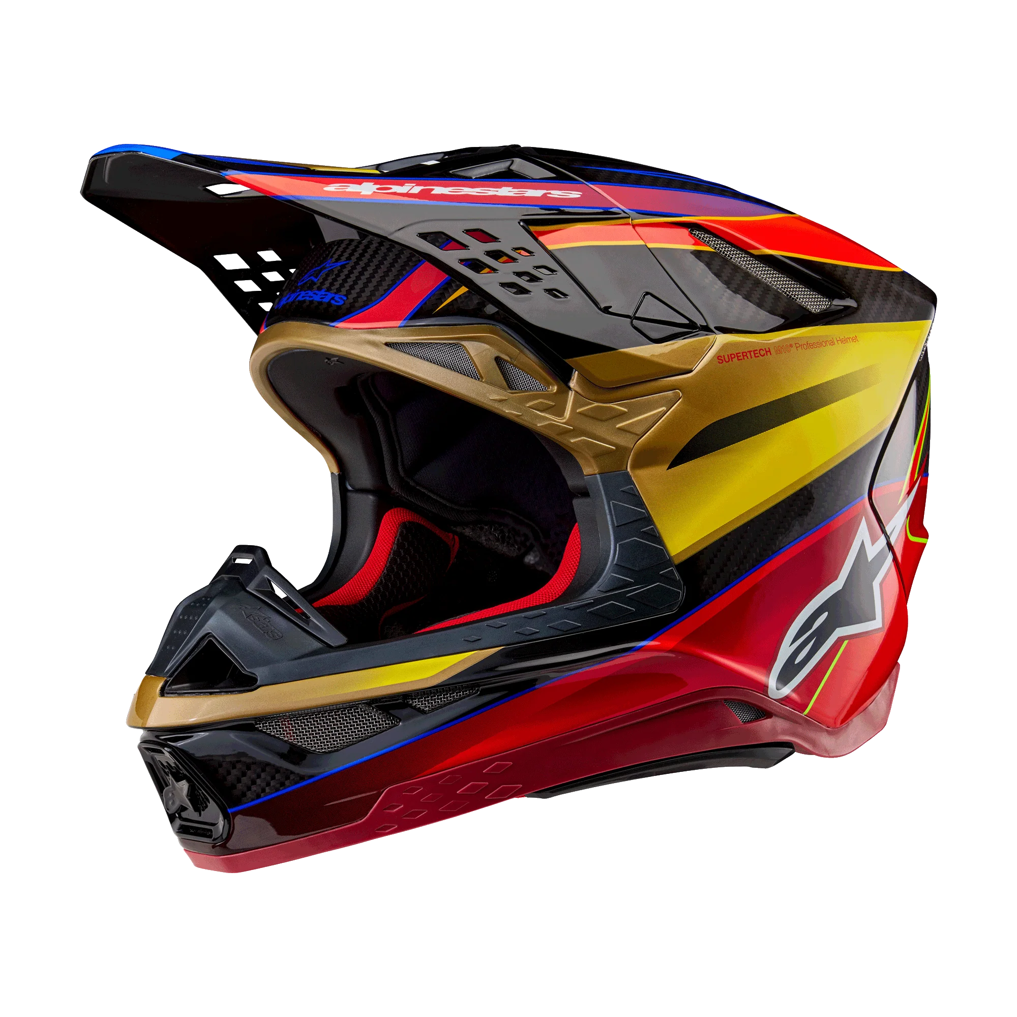 Alpinestars Supertech M10 Era Helmet - Gold/Yellow/Rio Red Glossy