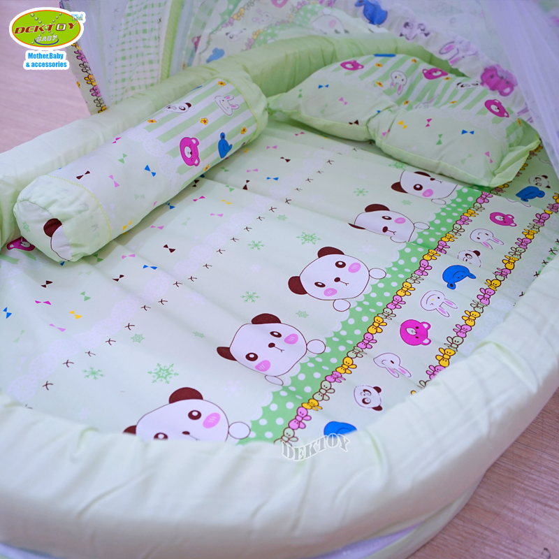 ที่นอนเด็ก+มุ้งครอบ มุ้ง เบาะที่นอน เเละขอบกั้น