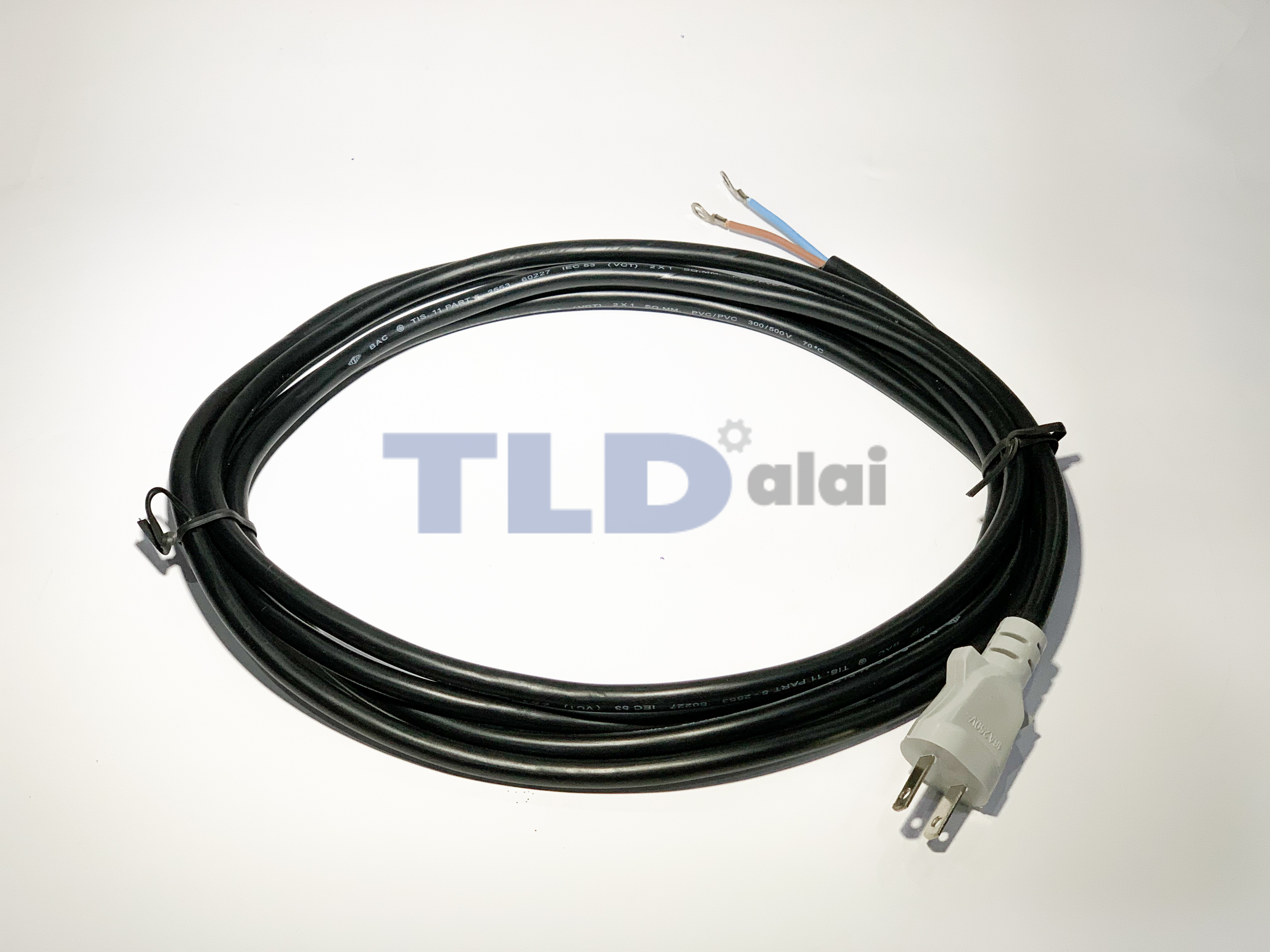 สายไฟ VCT สายไฟสำเร็จรูป 2x1x3 อย่างดี ไส้ทองแดงเยอะ เหมาะสำหรับเครื่องมือช่าง 2 สาย x ขนาด 1mm. x ยาว 3 เมตร หัวปลั๊กกันน้ำ ย้ำหางปลา สายไฟสำเร็จรูป