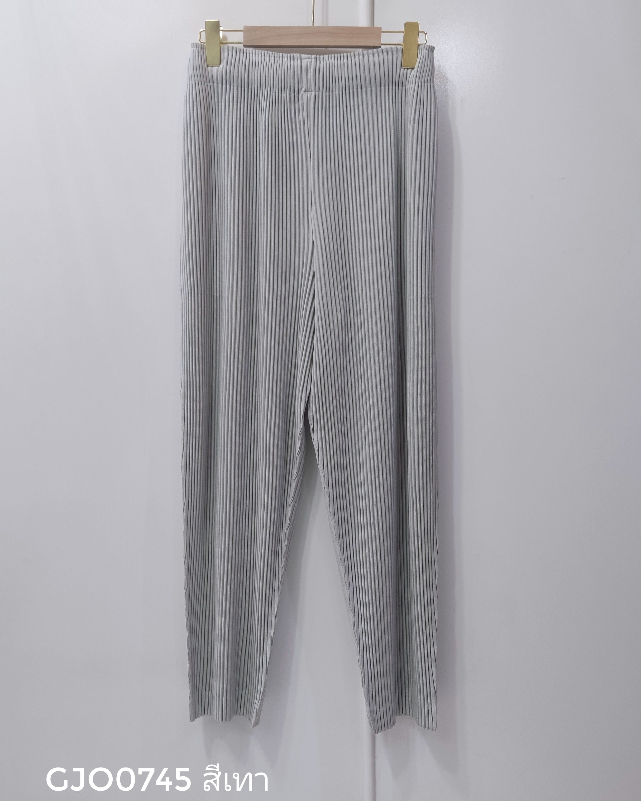 UNISEX ยาว 37.5 นิ้ว 2MUAY รุ่น GM0745 กางเกงอัดพลีท THICK TAPERED PLEATED PANTS 5 สี FREE SIZE