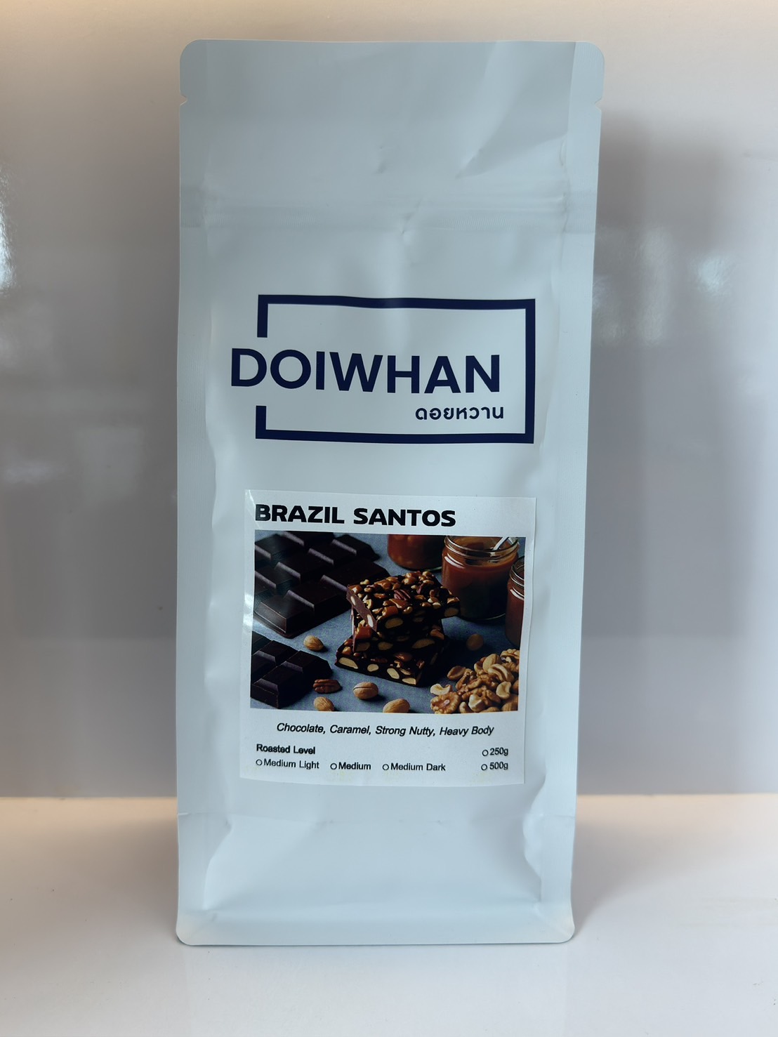 กาแฟบราซิลซานโตส คั่ว Medium Dark บรรจุถุง 200 กรัม
