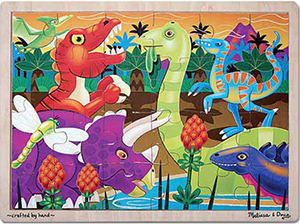 Wooden Jigsaw Dinosaur History 24Pcs ชุดจิ๊กซอไม้ 24ชิ้น รุ่นไดโนเสาร์ ส่งเสริมให้มีทักษะรู้จักการคิดและมีสมาธิ, Melissa & Doug