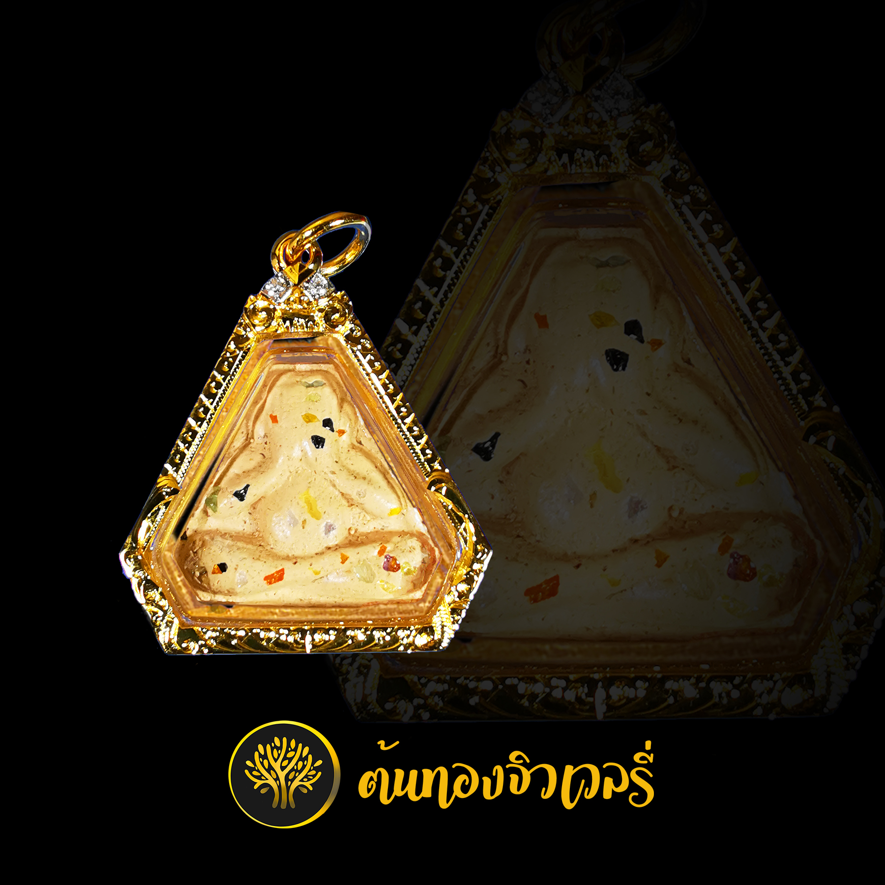 กรอบพระปิดตาเลี่ยมทอง ยกซุ้มฝังเพชรแท้ งานเนี๊ยบๆจากช่างครับ