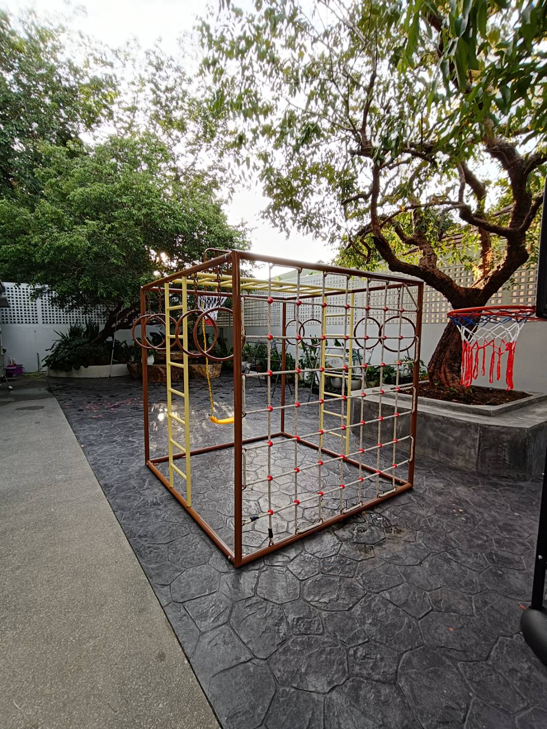 ลูกเต๋าปีนป่าย ชุดรวมปีนป่ายสี่เหลี่ยมA2 ปีนป่ายเชือก พร้อมบาร์โหน บาร์ไต่ ชิงช้า เครื่องเล่นสนามเหล็ก เครื่องเล่นสนามกลางแจ้ง OutdoorPlayground