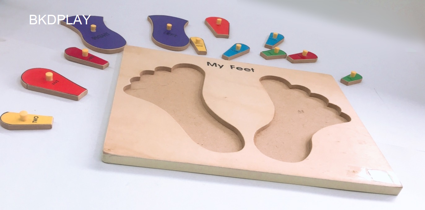 เท้าของฉัน , ของเล่นไม้, ของเล่นเสริมพัฒนาการ, ของเล่นเด็กอนุบาล, สื่อการสอนเด็กอนุบาล วัสดุและสี ปลอดภัยต่อเด็ก มีมาตรฐาน มอก. ตามที่ สพฐ. กำหนด