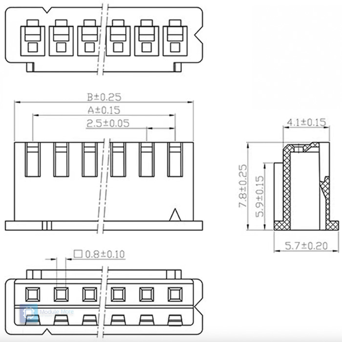 XH2.54 Connector pitch 2.54MM plastic shell and reed crimp (อ่านรายละเอียดก่อนสั่ง)