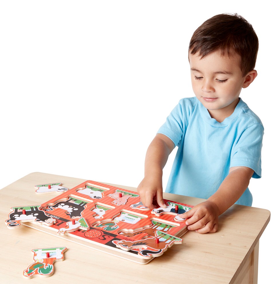 พัซเซิลมีเสียง รุ่นฟาร์ม ส่งเสริมการเรียนรู้ทางสายตาและหูให้สอดคล้องกัน Sound Puzzle Zoo Melissa&Doug,ของเล่นเสริมพัฒนาการ,ของเล่น