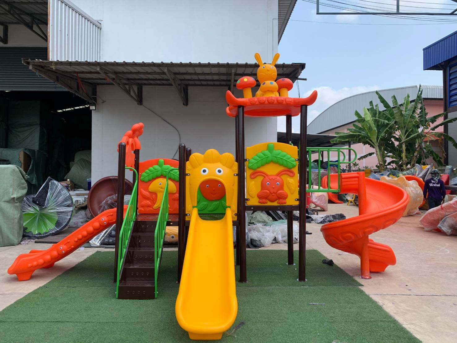 เครื่องเล่นสนามกลางแจ้ง,ชุดกระต่ายซุปเปอร์สไลด์, ครุภัณฑ์สนามเด็กเล่น, สพฐ,โครงการโรงเรียนประชารัฐ ศูนย์พัฒนาเด็กเล็ก playground,สไลเดอร์,ของเล่นเสริมพัฒนาการ,เครื่องเล่นสนาม, สนามเด็กเล่น
