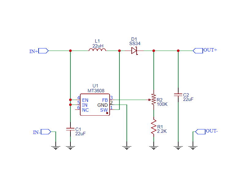 โมดูลแปลงไฟขึ้น กระแสสูงสุด 2A MT3608 step up Adjustable DC-DC Switching Boost Converter