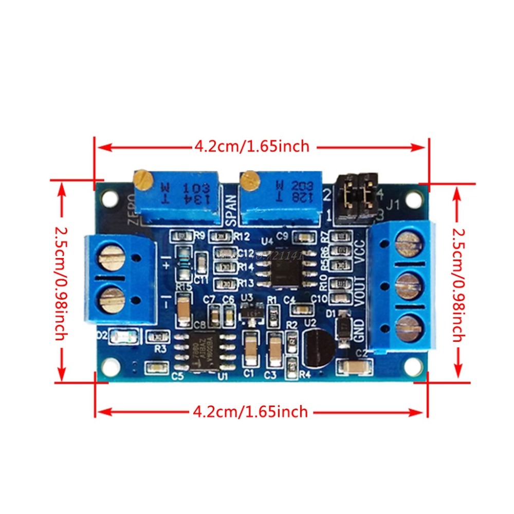 โมดูลแปลงกระแสเป็นแรงดัน เพื่อส่งข้อมูลผ่านสายยาวๆ Current to voltage module 0-20mA / 4 - 20mA to 0-3.3V 5V 10V voltage transmitter signal conversion