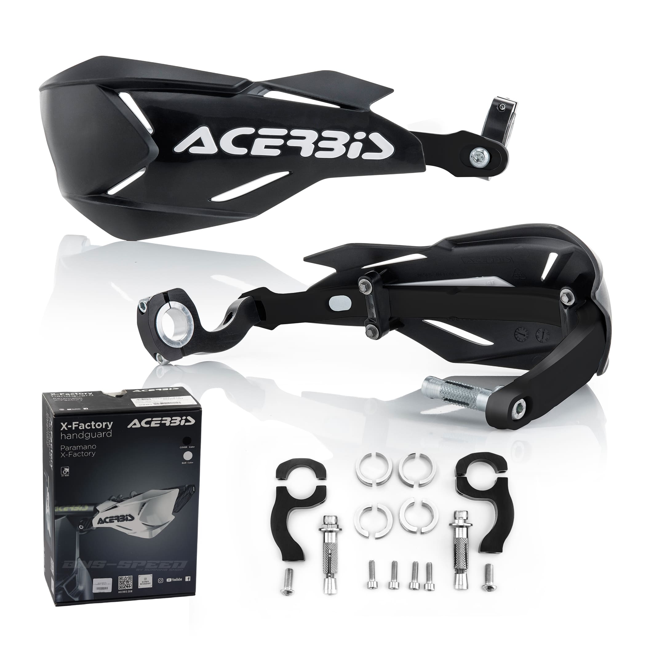 การ์ดแฮนด์ Acerbis X-Factory ดำ/ดำ