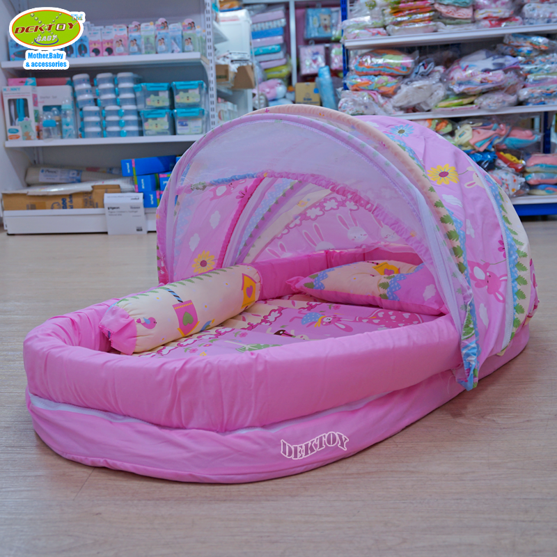 ที่นอนเด็ก+มุ้งครอบ มุ้ง เบาะที่นอน เเละขอบกั้น