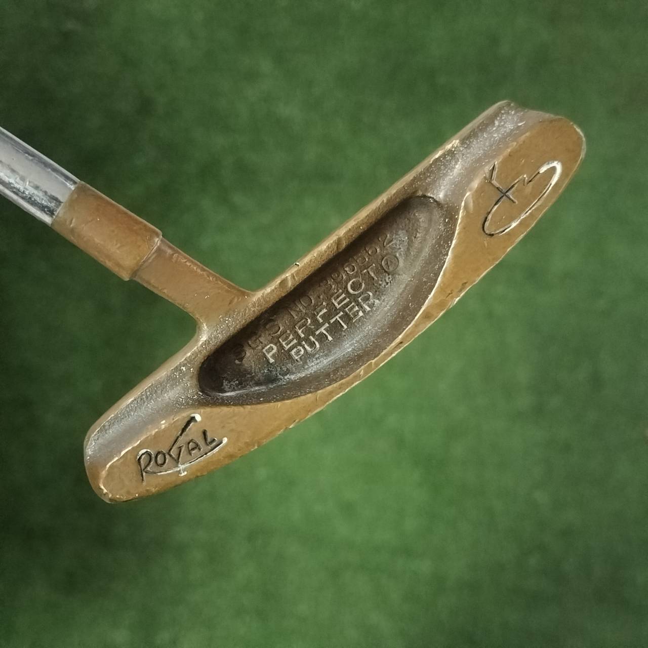 Vintage Japanese SGKS Royal Just Roll Putter ความยาว 34 นิ้ว ก้านแบบตรง วัสดุทองเหลือง ไม้กอล์ฟมือสอง