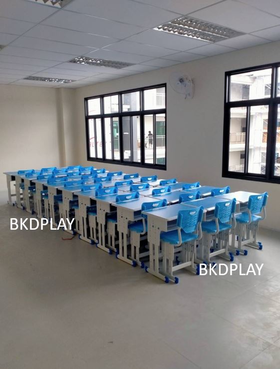 ชุดโต๊ะอนุบาล-ประถม ชุดโต๊เก้าอี้เรียนเดี่ยว ปรับระดับได้ ขาคู่ นักเรียนประถม, โต๊ะเรียนเดี่ยว โต๊ะนักเรียนประถม-มัธยม โต๊ะเขียนหนังสือ เฟอร์นิเจอร์เด็ก พร้อมส่ง