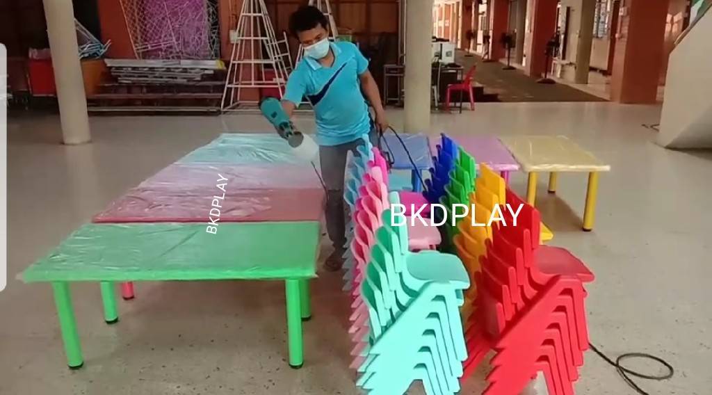 ชุดโต๊ะสี่เหลี่ยมผืนผ้าพร้อมเก้าอี้6ตัว ,โต๊ะนักเรียน ขาเหล็ก,ชุดโต๊ะพร้อมเก้าอี้, ปรับระดับได้พร้อมส่ง สำหรับเด็ก อนุบาล โรงเรียน เนอสเซอรี่ ศูนย์พัฒนาเด็กเล็ก