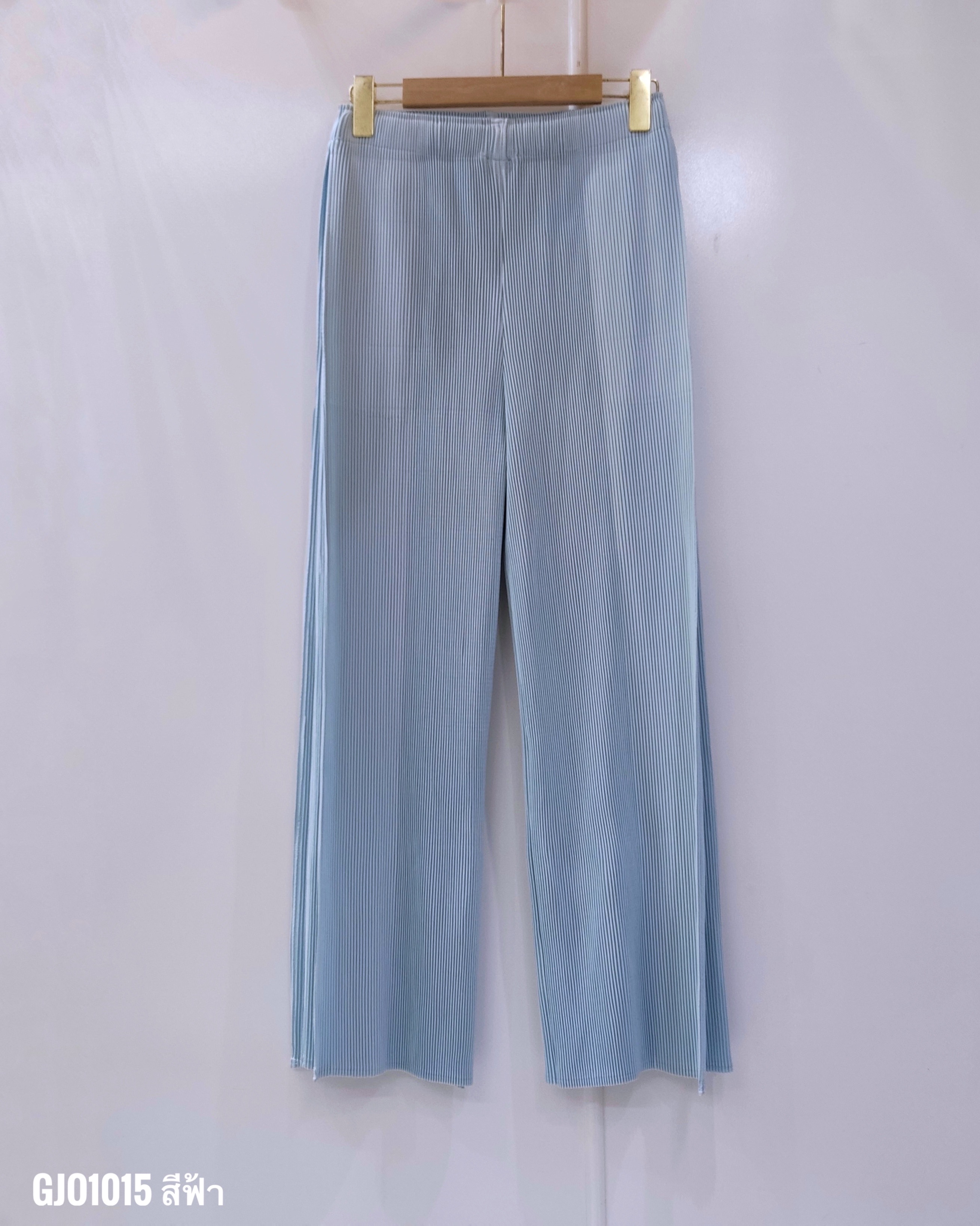 ยาว 37.5 นิ้ว 2MUAY รุ่น GJO1015 กางเกงอัดพลีท THICK DOUBLE LAYER STRAIGHT PLEAT PANTS 10 สี FREE SIZE