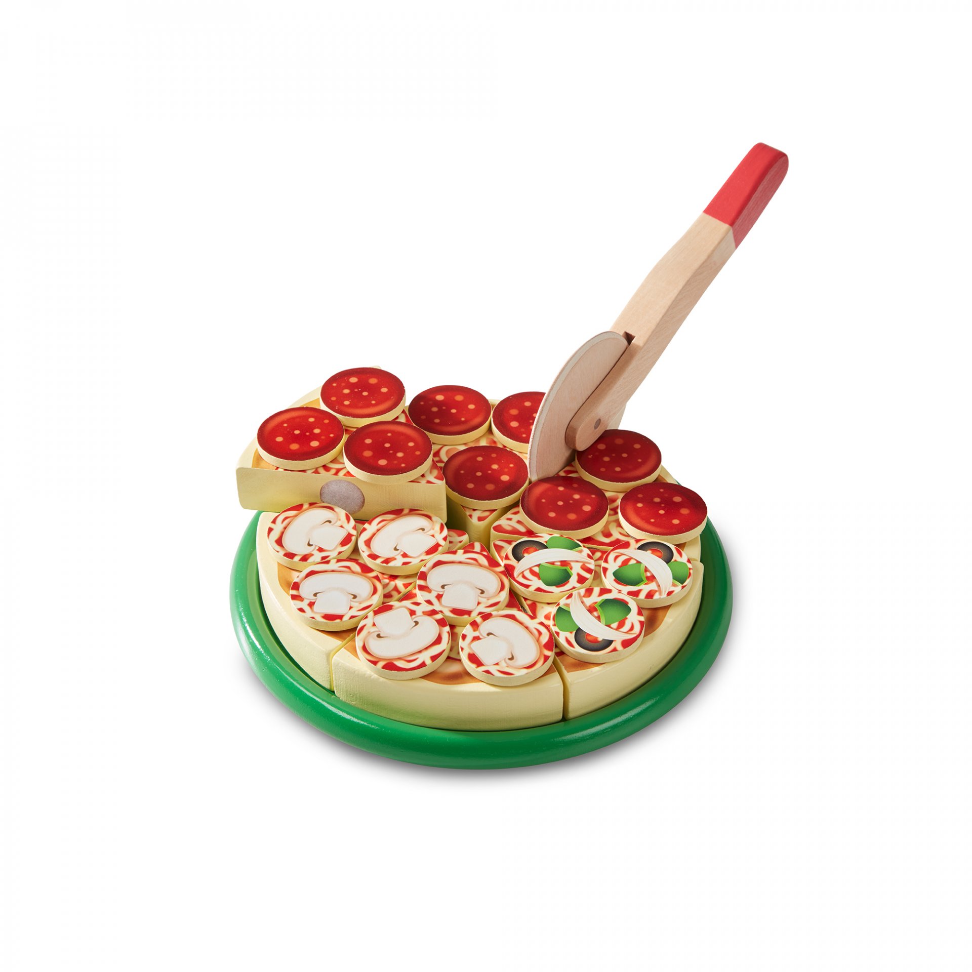 ชุดพิซซ่าพร้อมถาดไม้ Melissa & Doug Pizza Party - Wooden Play Food รุ่น 0167 ของเล่นเสริมพัฒนาการเด็ก