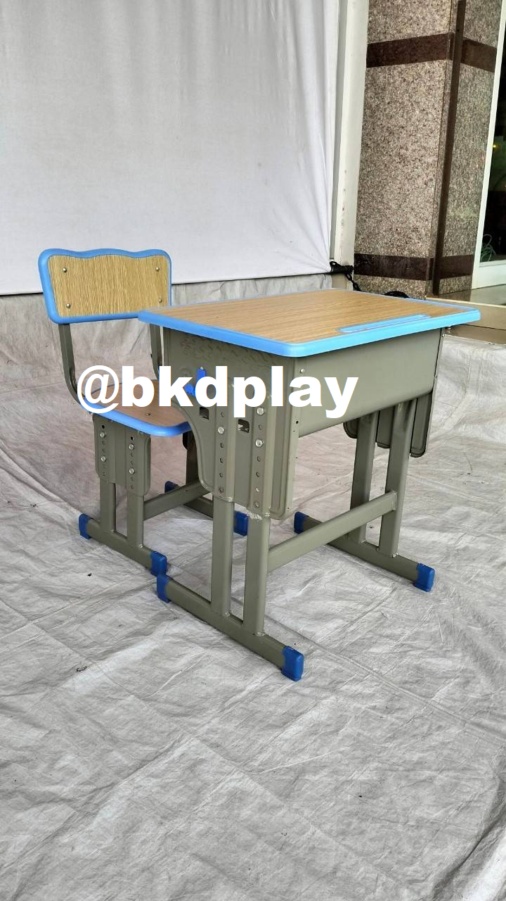 ชุดโต๊ะเก้าอี้นักเรียนอนุบาล-ประถม ขาคู่ โต๊ะเรียนเดี่ยว ราคาต่อ 1 แบบ เลือกสีได้ ผิวโต๊ะพลาสติก ขาเหล็ก ปรับระดับได้ โต๊ะเรียนเด็ก พร้อมส่ง ราคาโรงงาน
