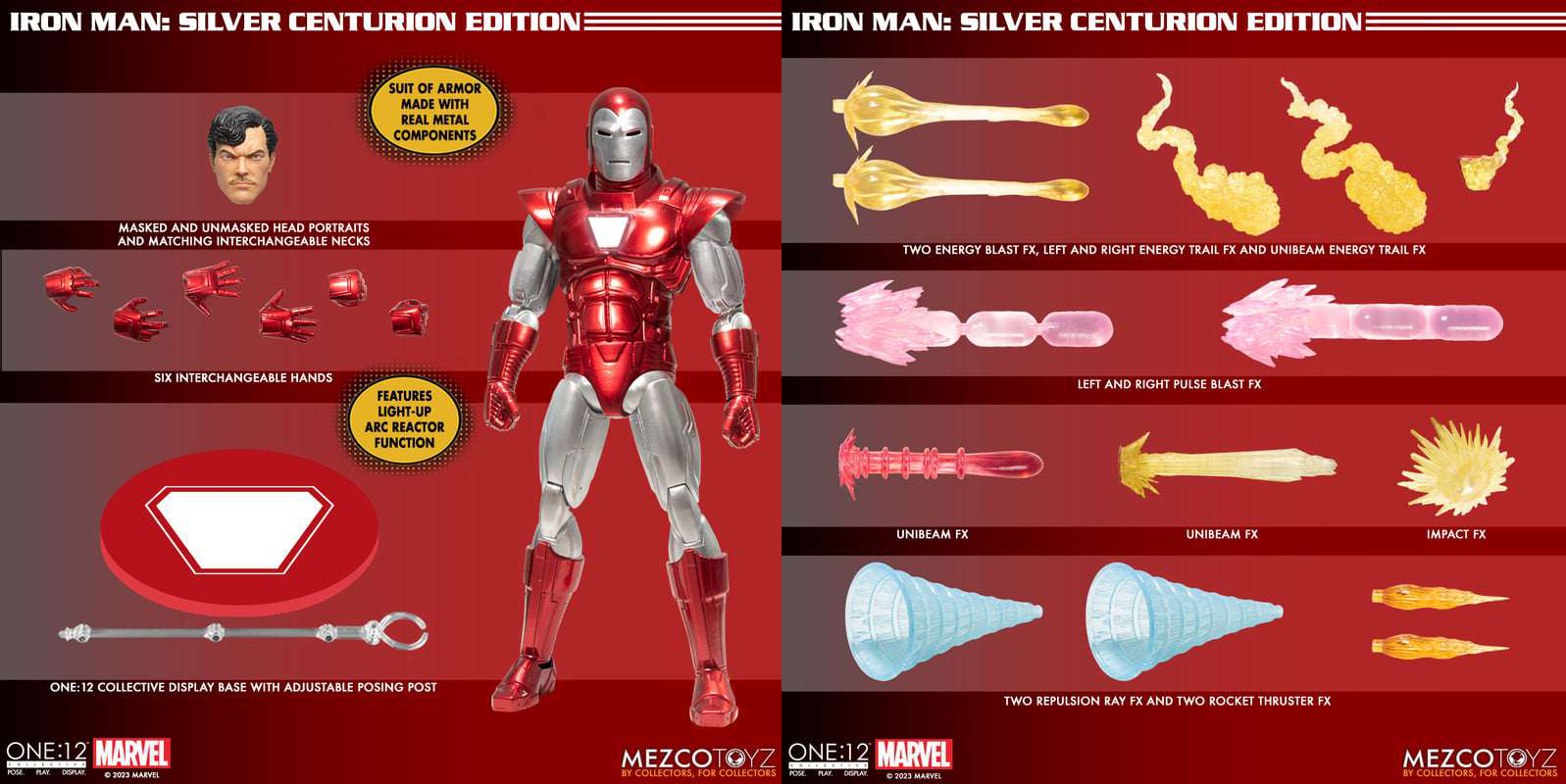 [พร้อมส่ง] Mezco Toyz One:12 Collective Iron Man - Silver Centurion Edition