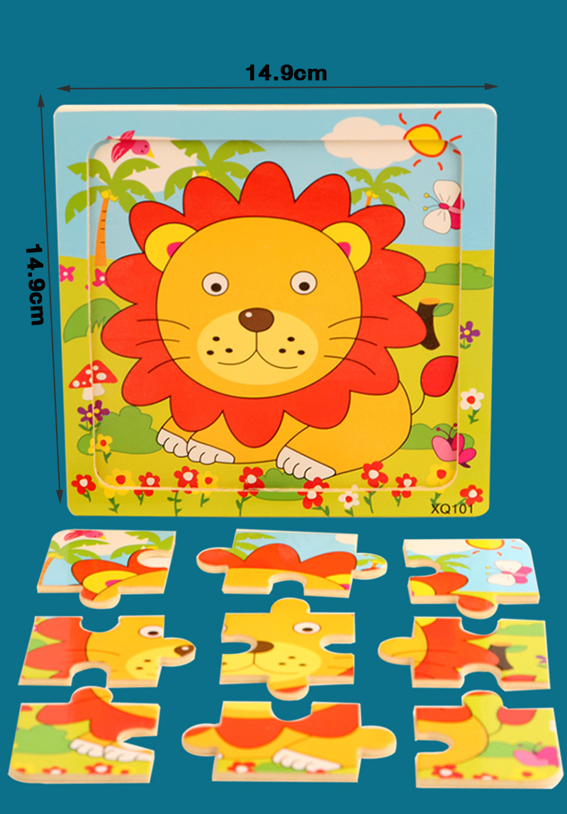 จิ๊กซอว์ สิงโตในสวน 9 ชิ้น,ของเล่น,จิ๊กซอว์,ตัวต่อ,ของเล่นไม้,ของเล่นเสริมทักษะการเรียนรู้, ของเล่นเสริมพัฒนาการเด็กอนุบาล, สื่อการสอนปฐมวัย, พร้อมส่ง
