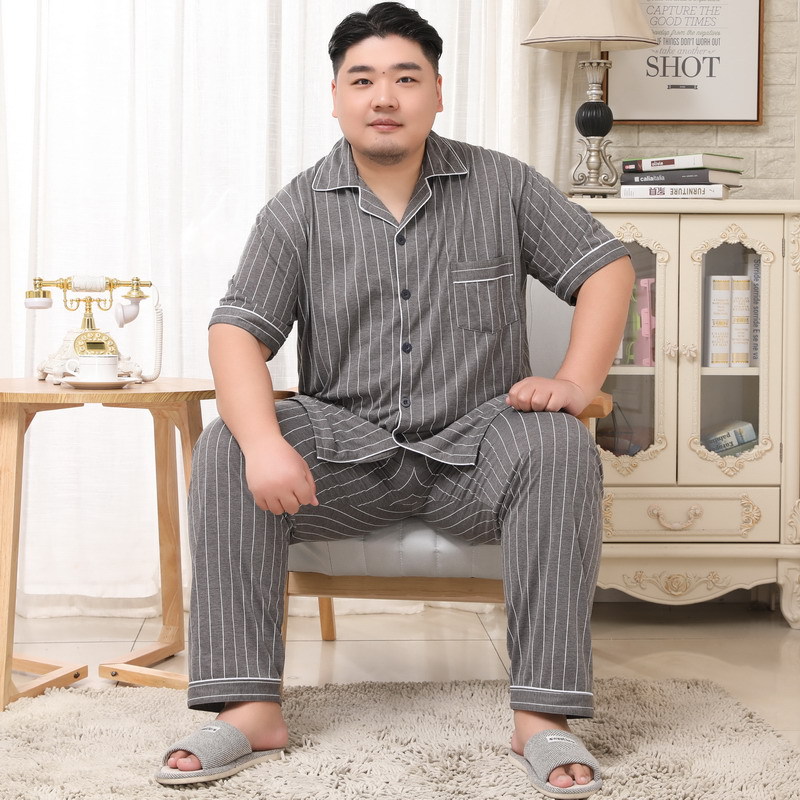 ชุดนอนผู้ชายไซส์ใหญ่ ลายทางขาว