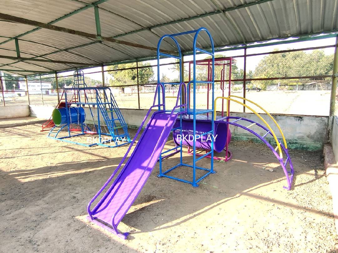 ชุดรวมB เครื่องเล่นสนามกลางแจ้ง ,เครื่องเล่นสนามเหล็ก สไลเดอร์ อุโมงค์ บาร์โหน ปีนป่าย OutdoorPlayground,ผลิตเครื่องเล่นสนาม,เครื่องเล่นในสนามเด็กเล่น,เครื่องเล่นงบสพฐ.,ประชารัฐ, ราคาโรงงาน ขนาดไม่น้อยกว่า 240 x 340 x 220 ซม.